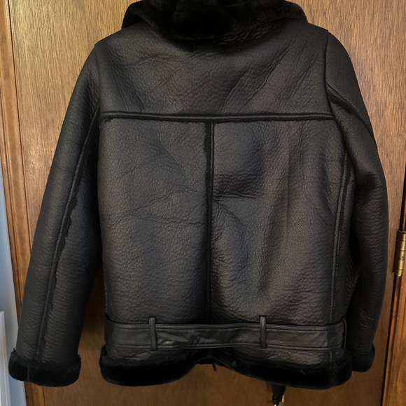 For The Republic Fur Motorcycle Bomber Jacket - fall x sheepskin - Picture 2 of 3